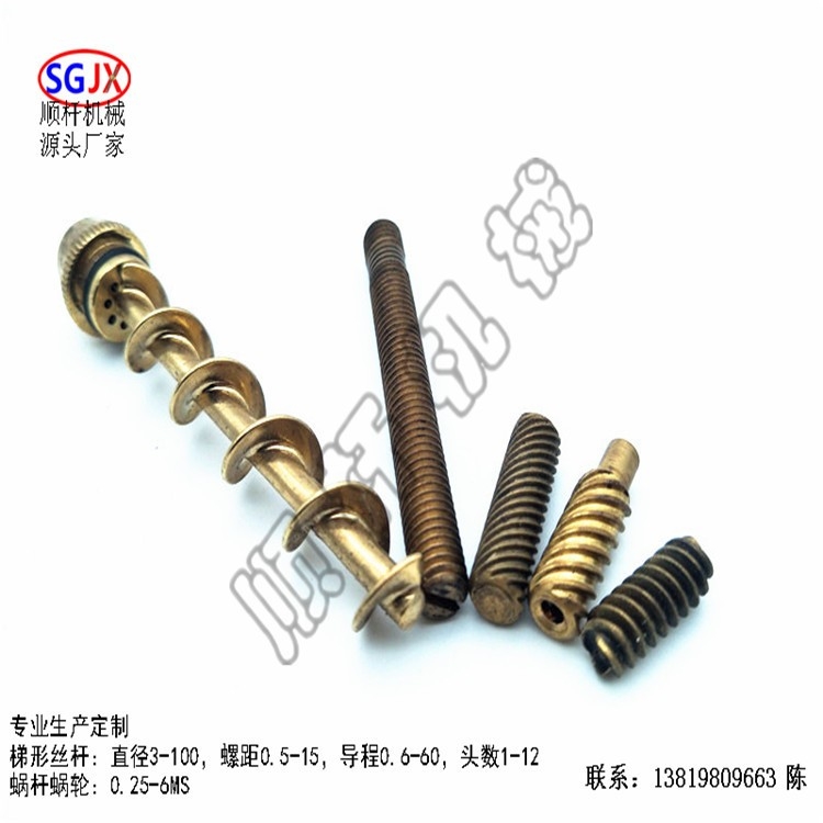 黃銅單頭多頭（tóu）蝸（wō）杆 0.25-6模（mó）數 電機專用蝸杆齒輪  非標生產（chǎn）加工