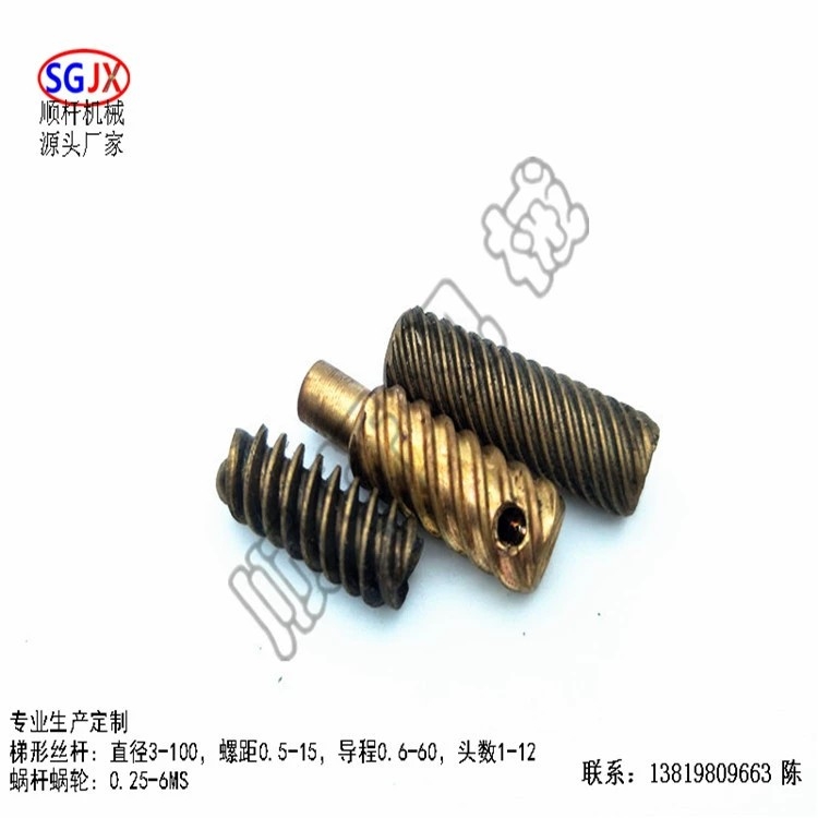 廠家生產加工 電機銅蝸（wō）杆 中小模數漸（jiàn）開線馬達軸（zhóu）蝸杆 單（dān）頭雙頭多頭